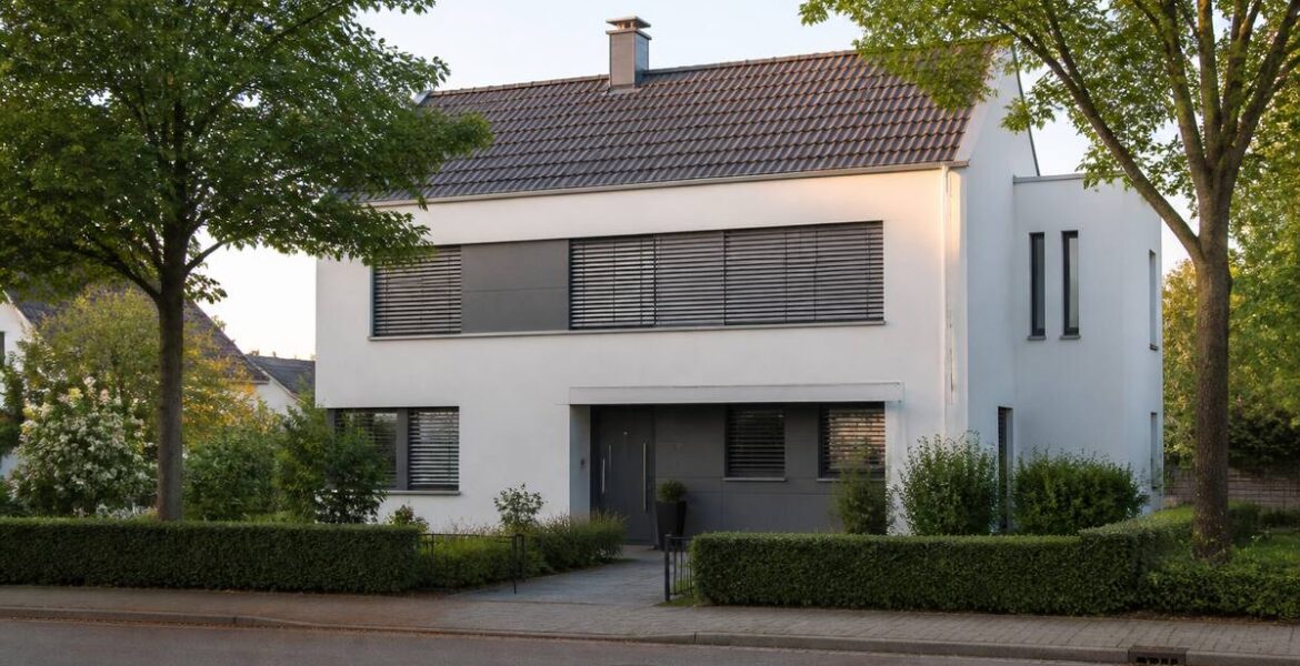 Een woning in Duitsland tijdens een bezichtiging in natuurlijk warm licht